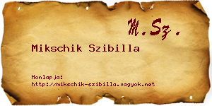 Mikschik Szibilla névjegykártya